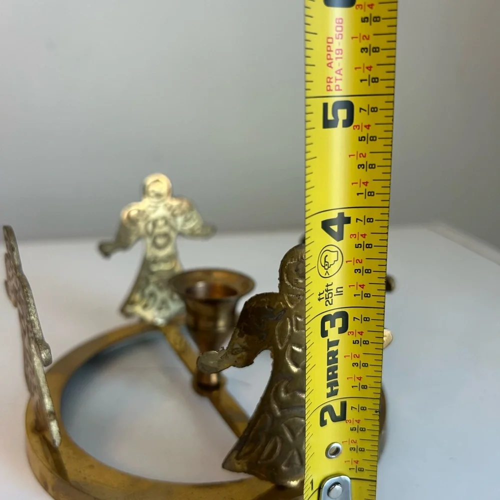 Brass Angel Taper Candle Holder Rings 3.75